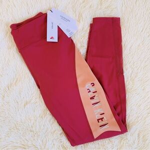 Calvin Klein active leggings in burgundy and peach, high rise, M, NWT